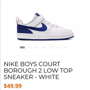 NIKE Court Borough Low 2 sneakers, size 10.5c